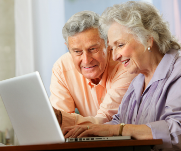 older couple on the computer 
