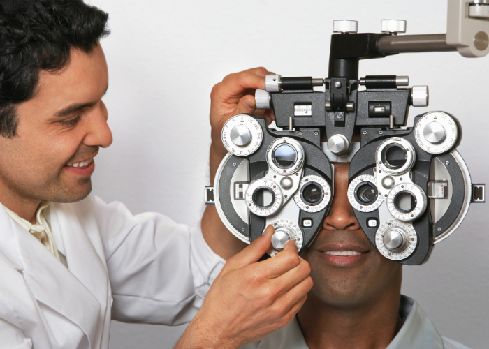 man getting an eye exam 